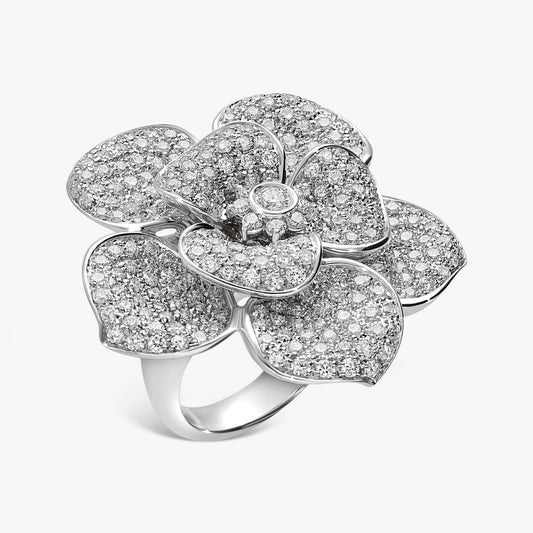 Leo Pizzo | Anello Nilufar in Oro Bianco 18 kt con Diamanti