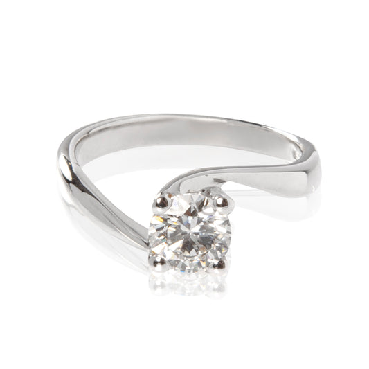 Anello solitario con diamante certificato, anello in oro 18 kt con diamante, alta gioielleria italiana, gioielli di lusso artigianali, anello solitario esclusivo Raffaele Conte, Collezione Conte Creative, diamante certificato HRD F color.