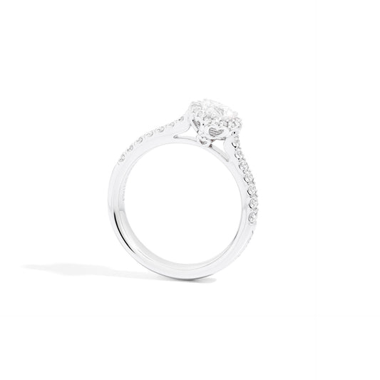 RECARLO | Anello Solitario Anniversary in Oro Bianco e Diamante Ct 0.22