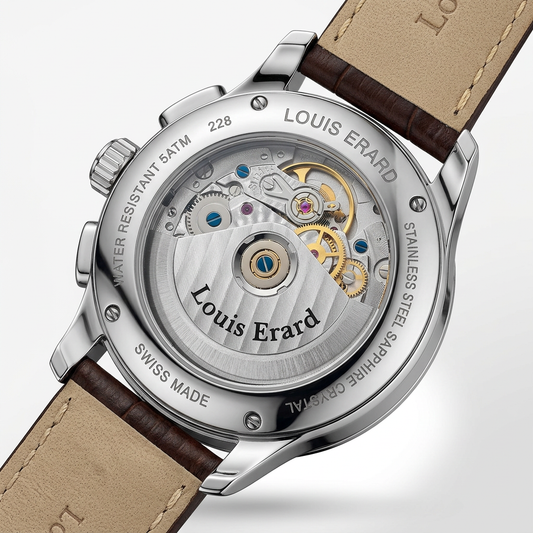 Louis Erard 73228 AA01 | Cronografo automatico con quadrante chiaro e cinturino marrone