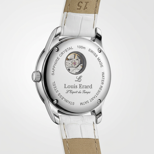 Louis Erard 20100 AA05 | Orologio donna automatico blu con cinturino bianco