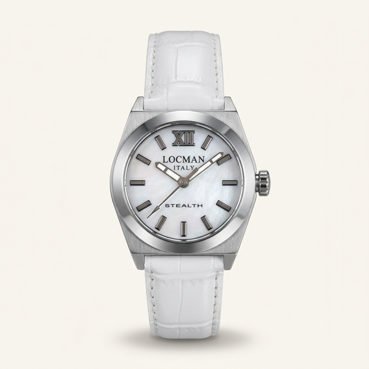 Locman Stealth Donna ref. 204 – Quadrante bianco e cinturino in pelle bianca