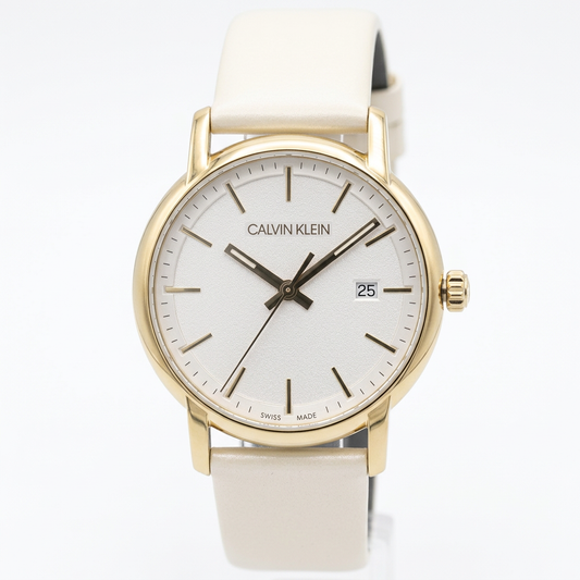 Calvin Klein K9H235L6 | Orologio al quarzo Swiss Made con cinturino avorio