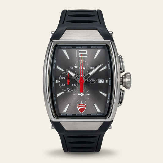 Locman Ducati Cronografo ref. 550 – Grigio e cinturino nero, Edizione limitata