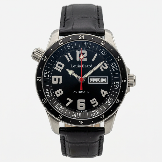 Louis Erard 72430 AS02 | Automatico con quadrante nero, giorno e data