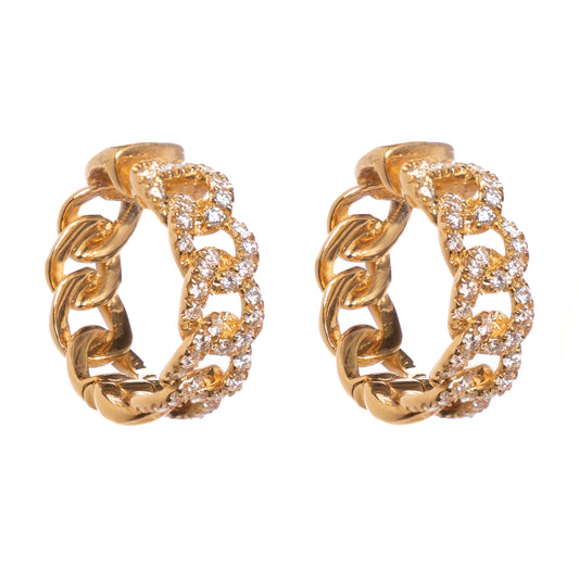 Orecchini Groumette in Oro Giallo con Diamanti – Collezione Conte Creative