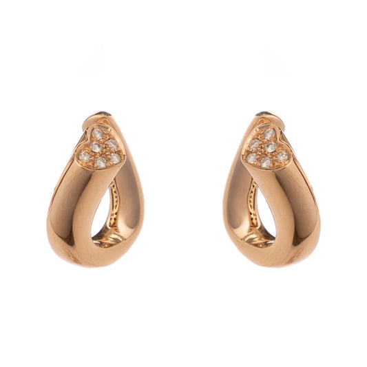 Orecchini con Cuore in Oro Rosa e Diamanti – Collezione Conte Creative