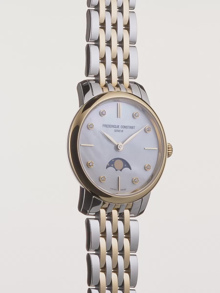 Frederique Constant | Slimline Ladies Moonphase FC‑206MPWD1S3B
