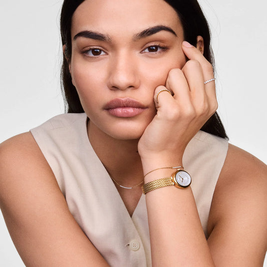 Orologio Daniel Wellington Juliette Braided Mesh White Sunray Gold