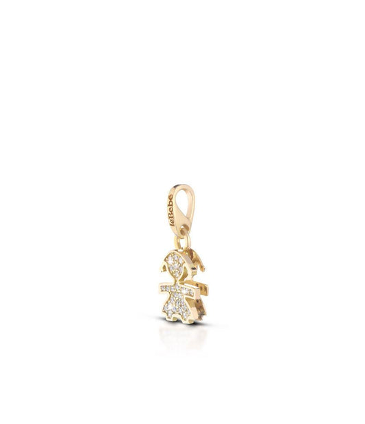 Pavé micro-setting bimba mini oro giallo - Gioielleria Conte