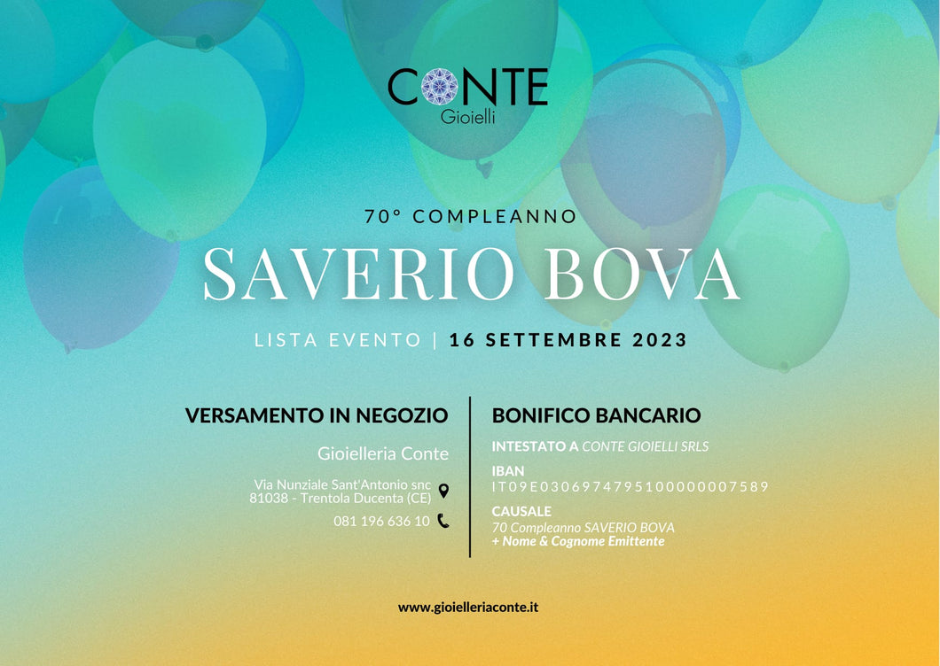 LISTA EVENTO |  Saverio Bova