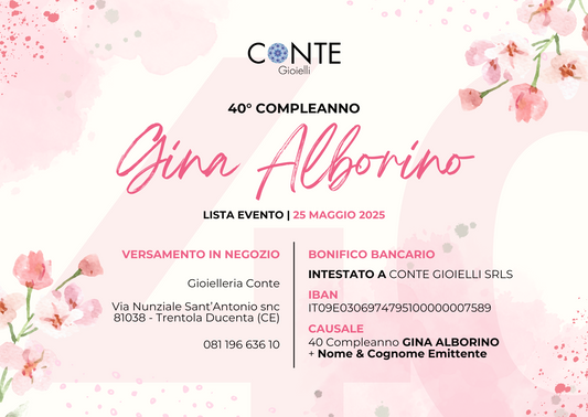 LISTA EVENTO |  GINA ALBORINO