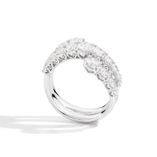 RECARLO | Anello Veretta Anniversary in Oro Bianco e Diamanti Ct 1.24