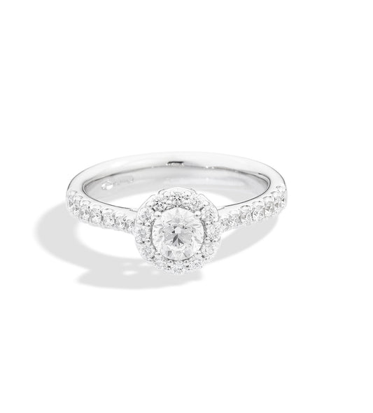 RECARLO | Anello Solitario Anniversary in Oro Bianco e Diamante Ct 0.55