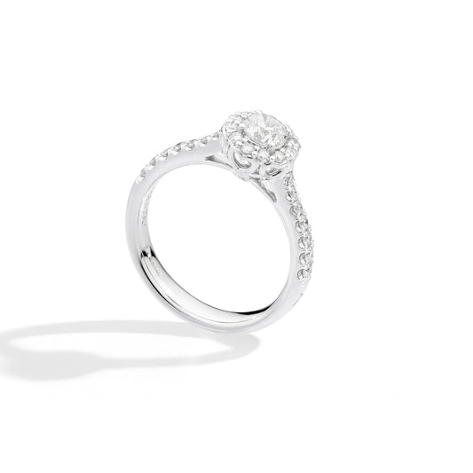 RECARLO | Anello Solitario Anniversary in Oro Bianco e Diamante Ct 0.55