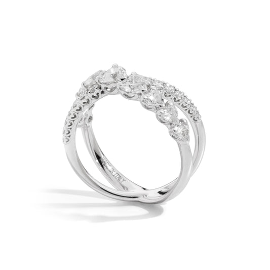 RECARLO | Anello Veretta Anniversary in Oro Bianco e Diamanti Ct 1.61