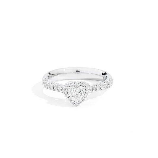 RECARLO | Anello Solitario Anniversary in Oro Bianco e Diamante Ct 0.22