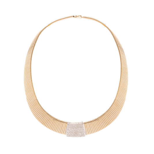 Collana Tubogas in Oro Giallo e Bianco con Diamanti – Mod. Tubo Gas – Collezione Conte Creative