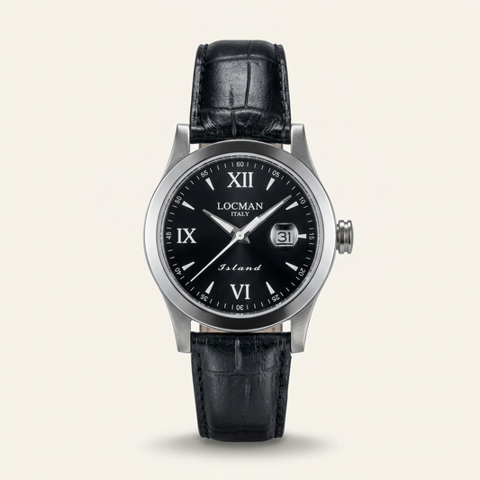 Locman Island ref. 614 – Quadrante nero e cinturino in pelle nera