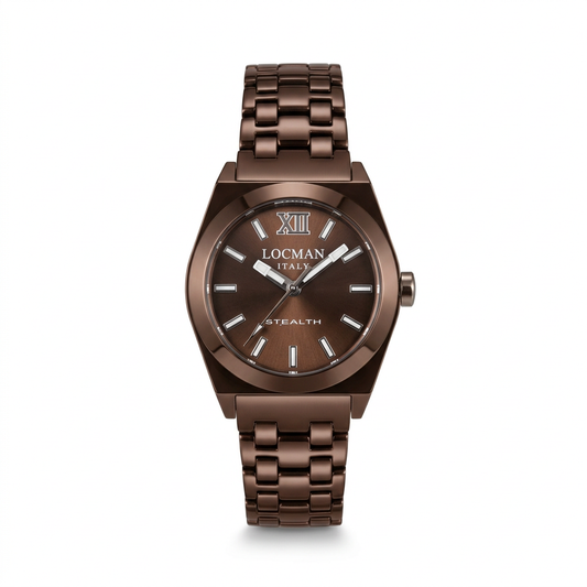Locman Stealth ref. 204 | Quadrante marrone e bracciale metallico marrone