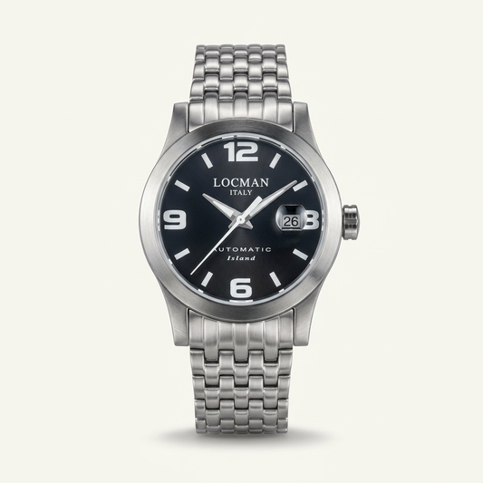 Locman Island Automatico ref. 615 – Quadrante nero e bracciale in acciaio