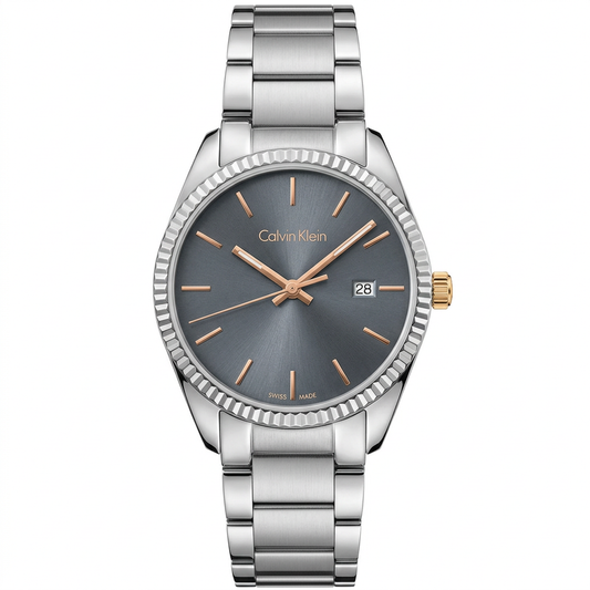 Calvin Klein K5R33B4Y | Orologio al quarzo Swiss Made con quadrante grigio