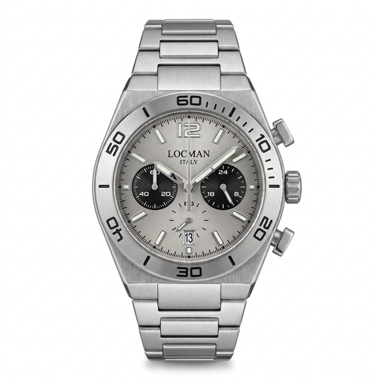 Locman Stealth Mare Cronografo ref. 212 | Quadrante argentato e bracciale in acciaio