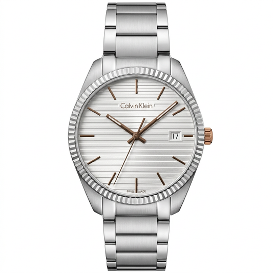 Calvin Klein K5R31B46 | Orologio Swiss Made in acciaio con quadrante chiaro