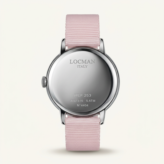 Locman Donna ref. 253 – Quadrante bianco e cinturino in tessuto rosa