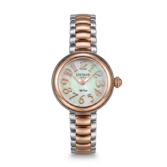Locman Tutto Tondo Donna ref. 361 | Quadrante chiaro cangiante e bracciale bicolore