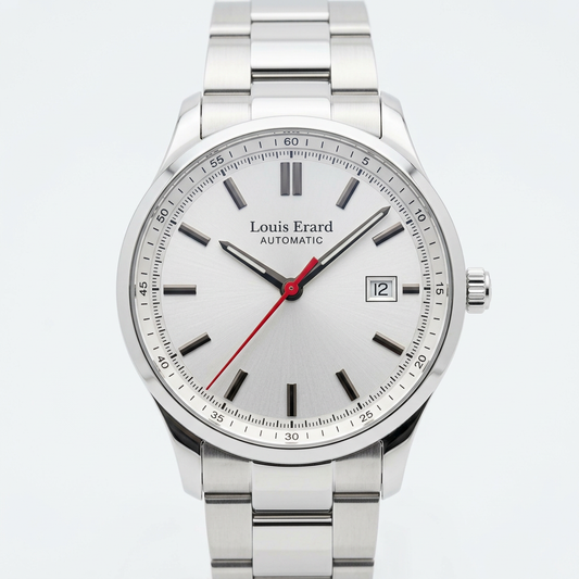Louis Erard 69105 AA11 M | Automatico con quadrante argentato e bracciale in acciaio