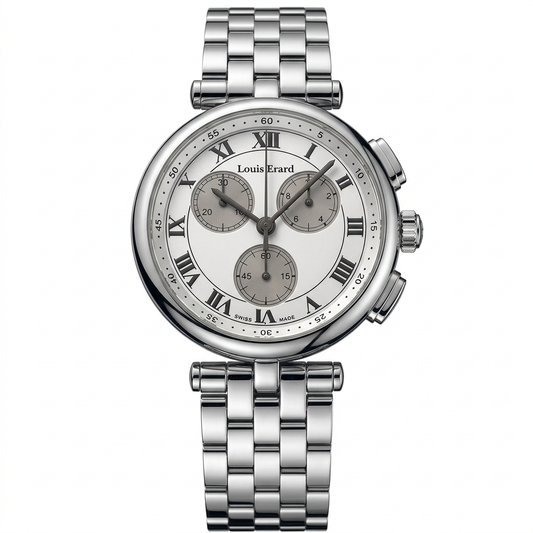 Louis Erard 1931 Cronografo Swiss Made | Quadrante chiaro e bracciale in acciaio