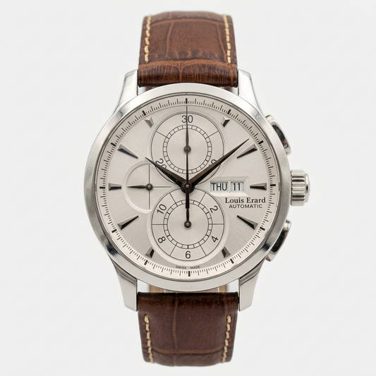 Louis Erard 78220 AA01 | Cronografo automatico con giorno e data, cinturino marrone