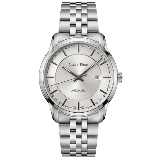 Calvin Klein K5S341 | Orologio automatico Swiss Made con quadrante argentato