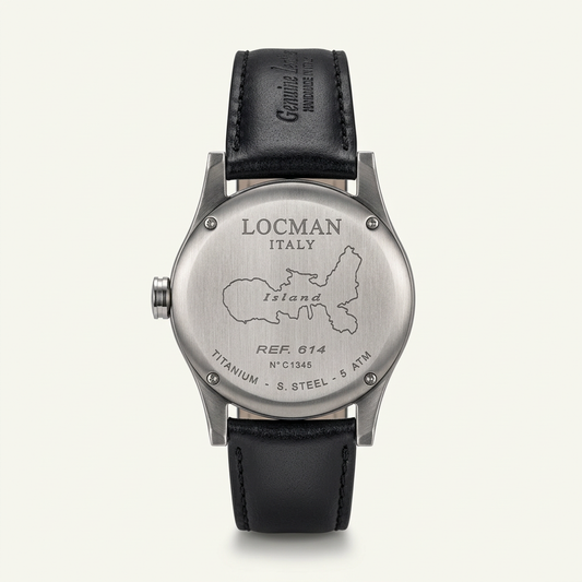 Locman Island ref. 614 – Quadrante nero e cinturino in pelle nera