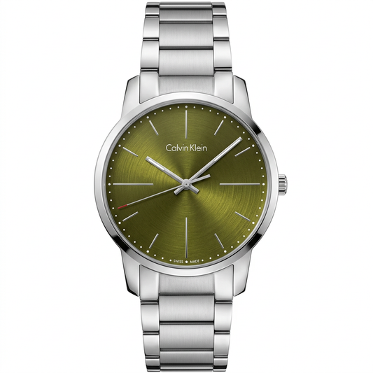 Calvin Klein K2G2G14L | Orologio Swiss Made in acciaio con quadrante verde
