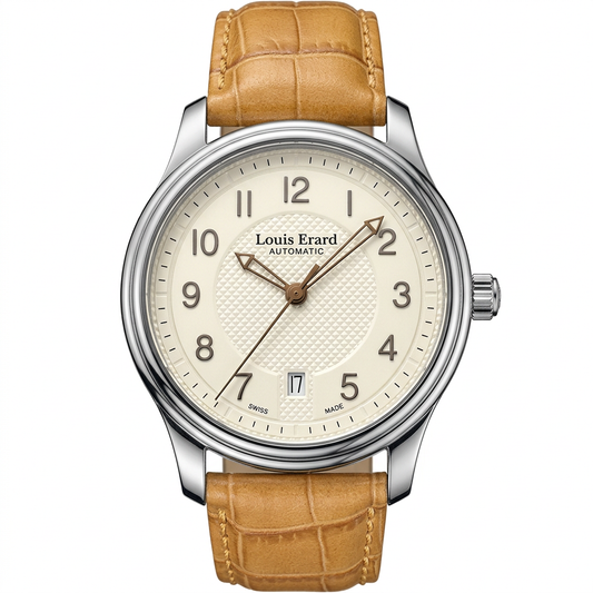 Louis Erard 69267 AA01 | Automatico con quadrante chiaro e cinturino color miele