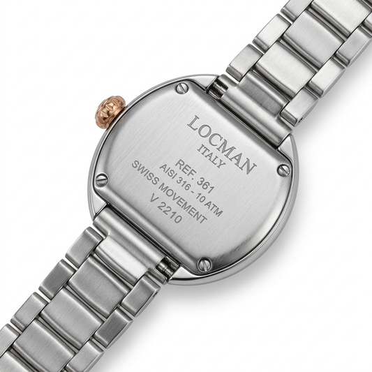 Locman Tutto Tondo Donna ref. 361 | Quadrante chiaro cangiante e bracciale bicolore