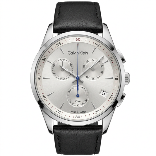 Calvin Klein K5A271C6 | Cronografo al quarzo Swiss Made con quadrante argentato