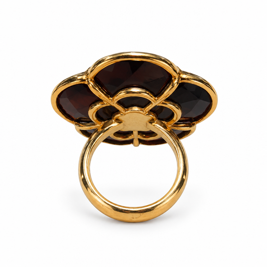 Anello Pasquale Bruni in oro giallo 18 kt con onice e diamanti brown