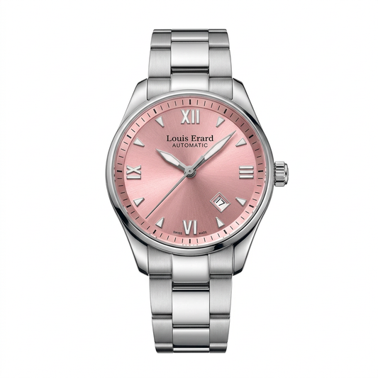 Louis Erard 69101 AA08 M | Automatico con quadrante rosa e bracciale in acciaio