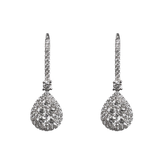 Orecchini con Monachella in Oro Bianco e Diamanti – Collezione Conte Creative