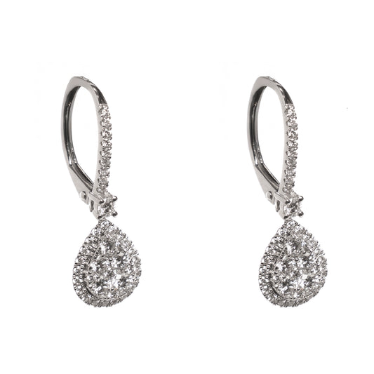 Orecchini con Monachella in Oro Bianco e Diamanti – Collezione Conte Creative