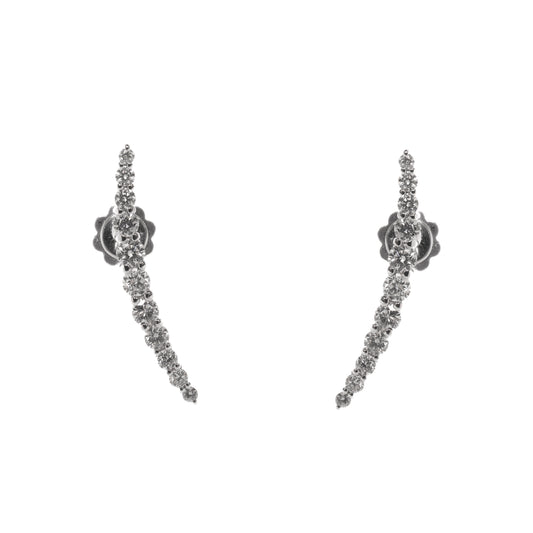 Orecchini a Bananina in Oro Bianco con Diamanti – Collezione Conte Creative