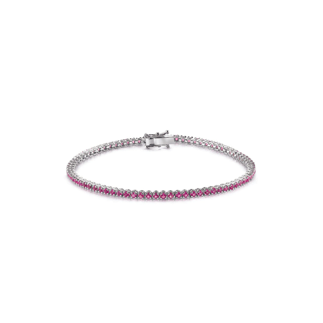 Bracciale tennis griffe tonda con rubini - Gioielleria Conte