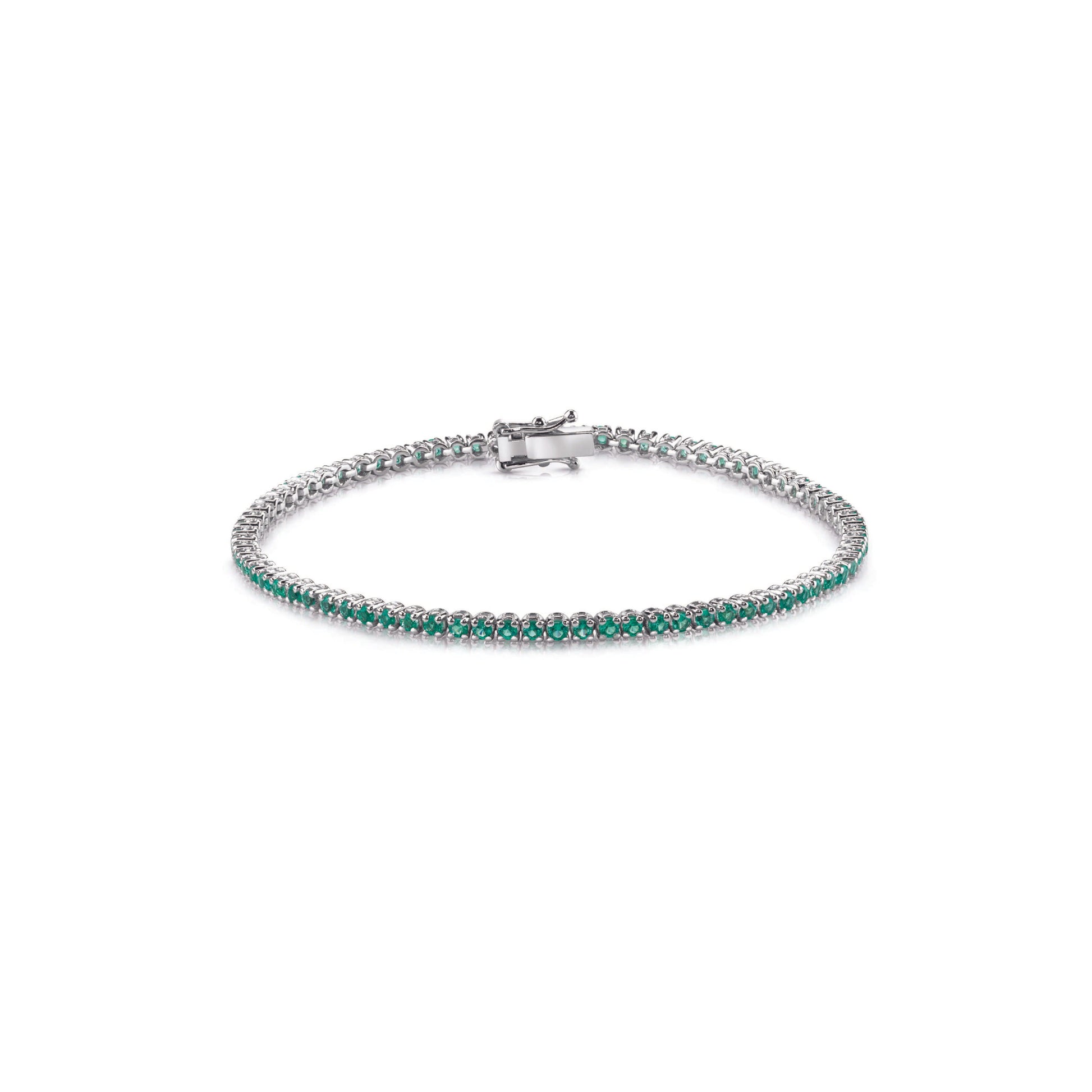 Bracciale griffe tonda con smeraldi - Gioielleria Conte