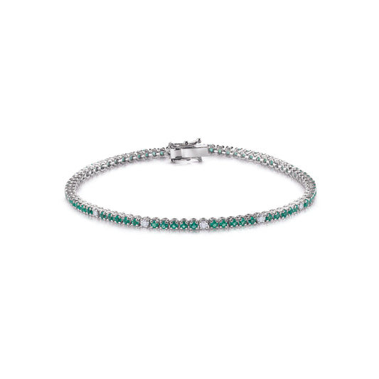 Bracciale griffe tonda con smeraldi - Gioielleria Conte