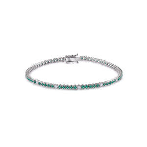 Bracciale griffe tonda con smeraldi - Gioielleria Conte