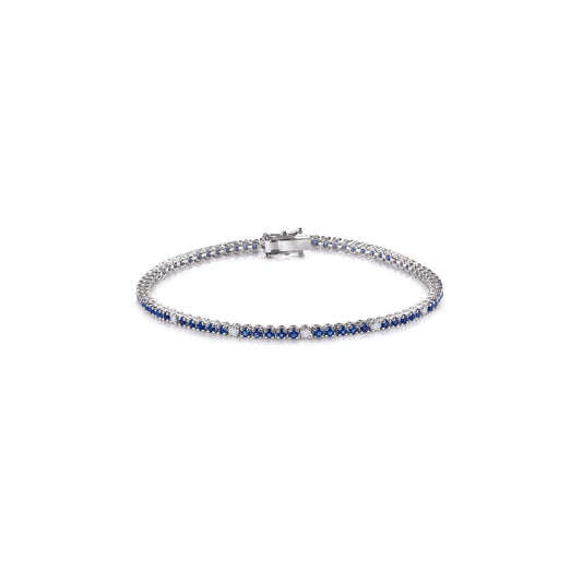Bracciale griffe tonda con zaffiri - Gioielleria Conte