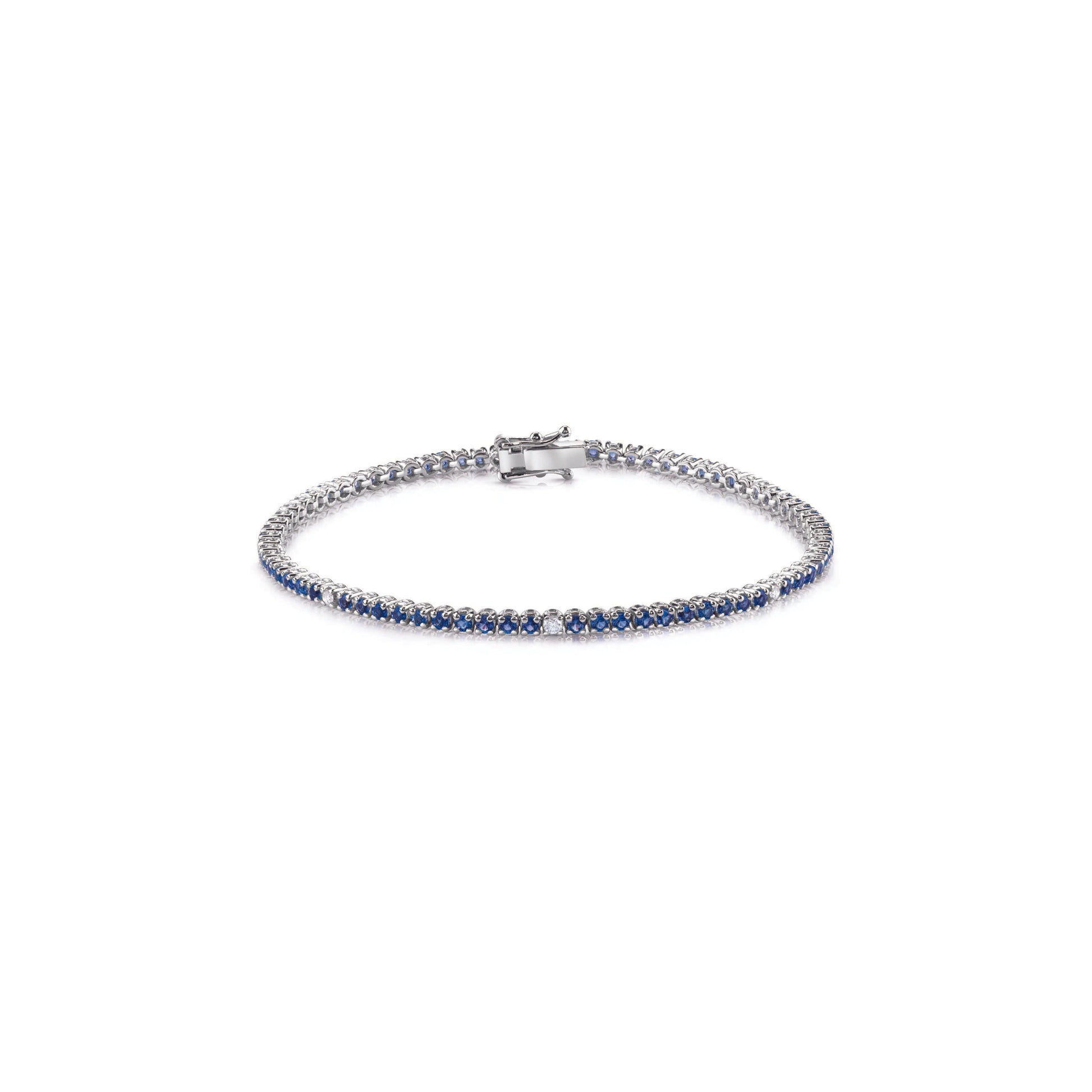 Bracciale griffe tonda con zaffiri - Gioielleria Conte